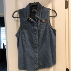 Harley Davidson medium denim shirt